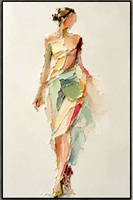 Peinture à l'huile abstraite de luxe représentant une silhouette féminine, sur toile texturée, art mural contemporain, décoration de galerie, œuvre d'art de designer, pour hôtel