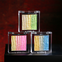 Fard à paupières effet caméléon à rayures verticales dégradées arc-en-ciel, haute pigmentation, maquillage des yeux scintillant à changement de couleur, en promotion