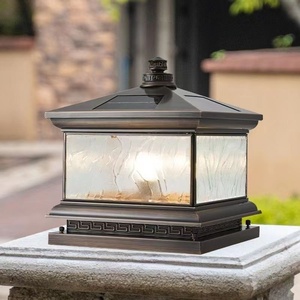 Solar LED Pillar <b>Light</b> Aluminum Alloy Acrylic <b>Shade</b> CRI80 Warm White 3500K IP65 Outdoor Dimmable E27 Base No Assembly Required - Product Image 3
