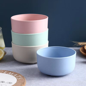 Tazón de Paja de Trigo Ecológico Irrompible Estilo Nórdico 4 Colores Libre de BPA para Hogar Cocina Niños Alimentación Picnic Uso al Aire Libre - Product Image 5