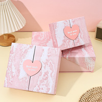 Boîte cadeau rigide en papier en forme de cœur à double ouverture avec logo personnalisé pour la Saint-Valentin