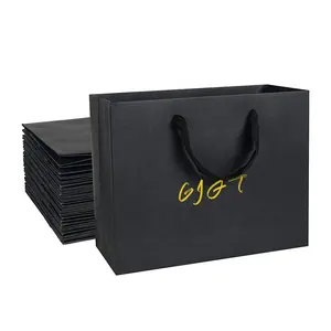 Большой размер сумки матовая упаковка черный глянцевый бумажный мешок с вашим собственным логотипом