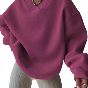 Sudadera Unisex de Felpa de Poliéster/Algodón, Corte Regular, Cuello en V, Tejida, con Logotipo Bordado Personalizado en la Parte Delantera, para Invierno - Product Image 5