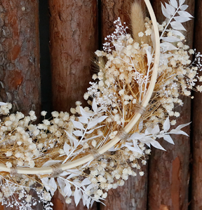 Guirlande <span class=keywords><strong>murale</strong></span> bohème magique faite à la main, petite, pour intérieur, style ferme, naturelle, en cercle, pour la maison, mariage, Thanksgiving, eucalyptus, pampas - Product Image 3