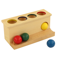 LT052 Montessori Mainan Anak, Kayu Pendidikan Bola Dorong Kayu Mainan Bayi Montessori