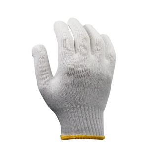 Guantes de seguridad para el trabajo, manoplas de punto de una sola Palma, de PVC, antideslizantes, punteados, color blanco y negro - Product Image 3
