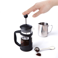 Cafetière à piston en verre borosilicate soufflé à la main, sans BPA, résistant à la chaleur, 350 ml (12 oz), pour café et thé
