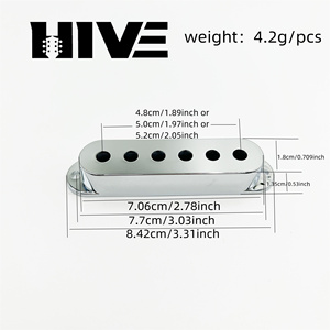 Carcasa para Pastillas <span class=keywords><strong>de</strong></span> Guitarra Eléctrica HIVEST SQ SSS 48MM 50MM 52MM N/M/B, Cubierta <span class=keywords><strong>de</strong></span> Plástico <span class=keywords><strong>de</strong></span> Alta Calidad para Pastillas Single Coil - Product Image 2