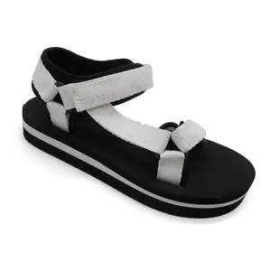Zapatillas de playa para mujer, zapatos de tacón plano a la moda, sandalias informales sin cordones para verano, 2022