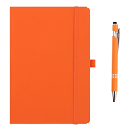 Ensemble cadeau de carnet d'entreprise avec logo personnalisé, carnet en cuir PU écologique, couverture rigide avec stylo