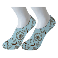 Kaos Kaki Wanita Desain Kustom Grosir Motif Sapi Gaya Koboi The Wild Ones