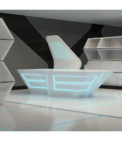 Comptoir de bar moderne en pierre artificielle d'onyx rétro-éclairé brillant