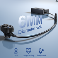 Adaptateur allume-cigare de voiture Gaoyi à 3 prises, chargeur de voiture, adaptateur DC 12V/24V avec 4 ports USB et 2 câbles rétractables