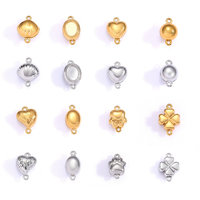 Connecteurs de boucle en acier inoxydable plaqué or 18 carats, forme ronde ovale, pour perles, pour la création de bracelets, colliers et chaînes DIY