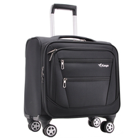 Valise cabine souple 16 pouces en nylon avec quatre roues pivotantes, compartiments multiples et compartiment pour ordinateur portable