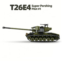 Modelo de Plástico ABS de Vehículo de Prueba Super Pershing No.1 Americano de la Segunda Guerra Mundial, Escala 1:28, Juguete de Bloques DIY para Todas las Edades
