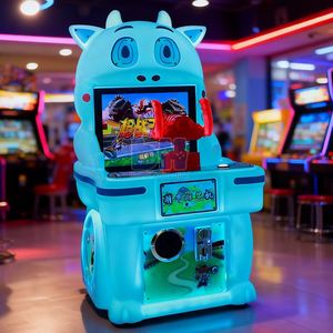 เครื่องเล่นเกมหยอดเหรียญรูปวัวน่ารักจาก Baihui Animation สำหรับเด็ก ยิงปืนฉีดน้ำคู่ ลูกบอลเดี่ยว - Product Image 6