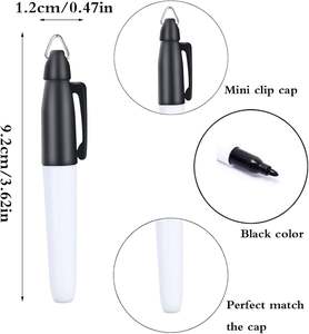 <span class=keywords><strong>Marqueur</strong></span> permanent à encre <span class=keywords><strong>indélébile</strong></span> KHY avec logo personnalisé, imperméable, noir, mini, en plastique, à l'alcool - Product Image 2