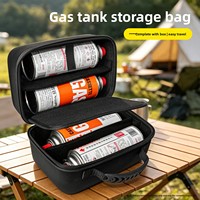 Sac de rangement pour réchaud de camping extérieur, bouteille de gaz/carburant, en EVA rigide, résistant aux chutes, isolé, noir, forme allongée