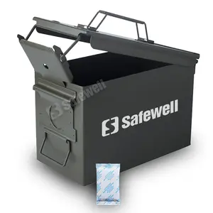 Safewell Boîte de munitions étanche en acier M2A1 bon marché, calibre 50, boîte de munitions en métal noir mat pour le stockage à long terme-En stock
