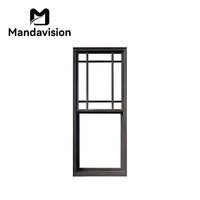 Ventanas Corredizas Verticales Modernas Personalizadas con Marco de Aluminio y Diseño de Rejillas, Persianas Disponibles al por Mayor