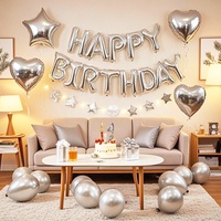 Fournitures de décoration de fête d'anniversaire de haute qualité, ensemble de ballons en feuille d'aluminium « Félicitations »
