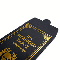 Enveloppes en papier personnalisées en gros, emballages en carton noir, enveloppes de lecture avec logo estampé à chaud en or