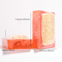 Savon exfoliant artisanal au loofah, 100g, à l'huile essentielle naturelle de cerise et de rose, anti-acné, nettoyant en profondeur pour le corps, marque privée