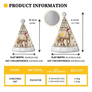 Chapeau de Père Noël imprimé sur demande (POD) sans MOQ, personnalisé pour toute la famille, assorti, ajustable pour enfants, pour fêtes et costumes de vacances - Product Image 4