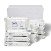 Lingettes humides pour bébé Faduo, emballage écologique personnalisé, naturel, à base de plantes, blanc, non tissé, 16,5*18 cm, 60 g/m²