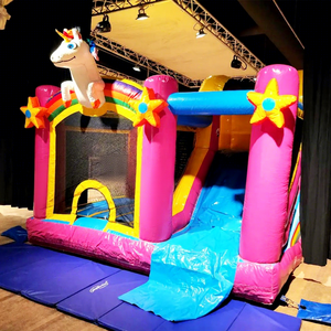 Chateau gonflable licorne เด็กบ้านเด้งกลางแจ้งเชิงพาณิชย์คอมโบพองยูนิคอร์นปราสาทเด้งพร้อมสไลด์ - Product Image 1