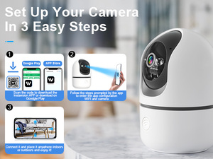 Giá rẻ 3MP trong nhà thông minh CCTV mạng không dây Camera An Ninh với hai chiều âm thanh mini PTZ bé màn hình - Product Image 2