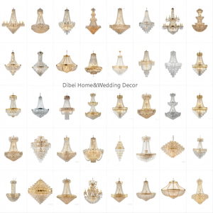 Lampe d'Hôtel, Suspension Cristal K9 Européen, Pendentif Doré, Lustre de Luxe Décoratif de <span class=keywords><strong>Mariage</strong></span> - Product Image 6