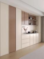 Buffet haut sur mesure de style fermier classique, unité anti-poussière à niveaux réglables pour cuisine de villa et entrée
