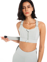 Soutien-gorge de sport léger à fermeture éclair frontale pour femme grande taille, idéal pour le yoga et le fitness, avec fonction respirante