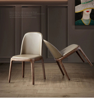 Chaise de salle à manger en bois massif nordique finition noyer, chaise à dossier pour la maison, chaise design pour salle à manger et chambre