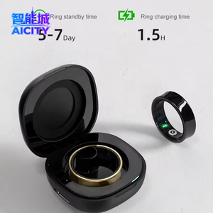 AICITY Health Care Q9 Smart Ring, moniteur <span class=keywords><strong>de</strong></span> fréquence cardiaque, suivi du sommeil, activité multisports, GPS, tracker <span class=keywords><strong>de</strong></span> fitness, contrôle par application, alliage <span class=keywords><strong>de</strong></span> titane, IP67 - Product Image 1