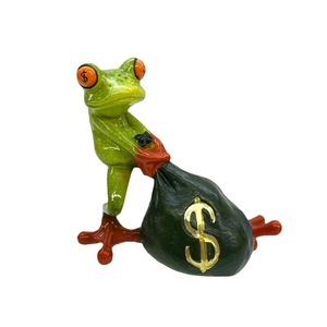 Figurine de grenouille en résine, sac à monnaie, décoration de bureau Feng Shui, cadeau pour la saint-valentin, fournitures de bureau, pièce unique - Product Image 5