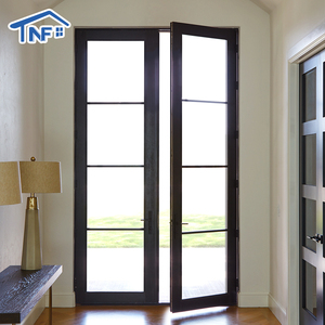 Pintu Patio Kaca Modern Pintu Luar Ruangan Pintu Eksterior Bingkai Pintu Prancis Ganda - Product Image 2