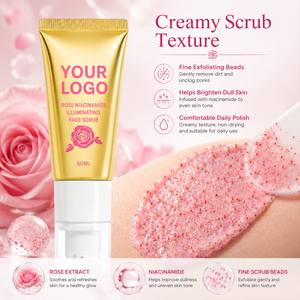 Exfoliante Facial <span class=keywords><strong>Iluminador</strong></span> con Niacinamida y Extracto <span class=keywords><strong>de</strong></span> Rosa, 50g, Personalizable con Logotipo, Exfolia Suavemente, Purifica en Profundidad los Poros, Limpia, Suaviza e Ilumina - Product Image 3