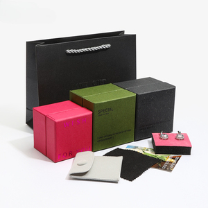 Custom Logo Printed Luxury Paper Packaging Jewelry <b>Box</b> & Microfiber Jewelry Pouch - Product Image 1