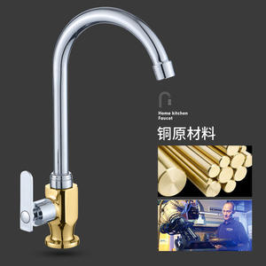 Robinet de lavabo en laiton à poignée unique avec cartouche céramique, à poser sur le comptoir, monotrou - Product Image 2