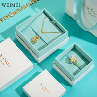 WEIMEI Ensemble de Bijoux Imprimé Personnalisé Boîte Sac en Papier Personnalisé Bracelet en Velours Pochette Couvercle en Carton Boîtes d'Emballage de Bijoux