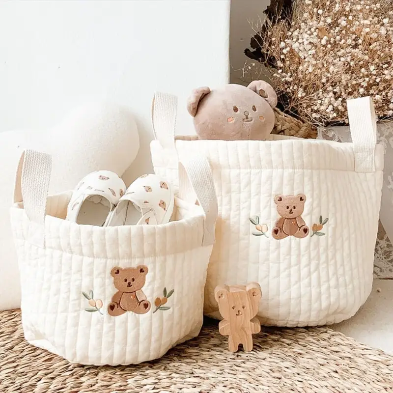 Algodão acolchoado 8 nice design bebê, fralda de berçário, caddy, armazenamento, cesta organizadora para brinquedos, bebê, leite e fraldas, roupas