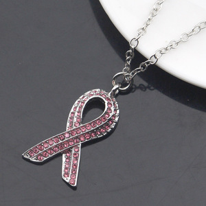 Collar con colgante <span class=keywords><strong>de</strong></span> diamantes <span class=keywords><strong>de</strong></span> imitación <span class=keywords><strong>de</strong></span> cinta rosa a <span class=keywords><strong>la</strong></span> moda, collar <span class=keywords><strong>de</strong></span> concientización sobre el cáncer <span class=keywords><strong>de</strong></span> <span class=keywords><strong>mama</strong></span>, Pin, insignia para el VIH y el SIDA, regalo <span class=keywords><strong>de</strong></span> joyería para <span class=keywords><strong>mujer</strong></span> - Product Image 5