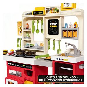 Children <b>Kitchen</b> <b>Toy</b> <b>Set</b> Pretend Baking Cooking Counter Oven Refrigerator Cupboard Skill Building Family Interaction Scenario - Product Image 2