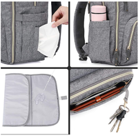 Sac à dos à couches, sacs à langer multifonctions pour bébé, sac à dos de voyage étanche avec matelas à langer et sangles de poussette