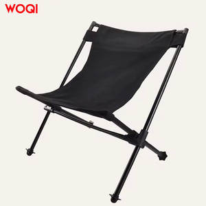 Silla Plegable Woqi 60x60x66cm de Aluminio y Tela Oxford para Exteriores, Camping y Jardín, Color Negro - Product Image 2