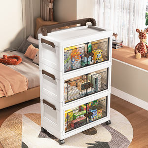 Contenedor de comida plegable de plástico de estilo moderno superventas, ruedas de Material PP, gran capacidad de 5 capas, ecológico para el hogar - Product Image 3