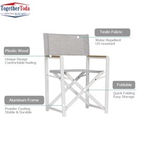 Chaise de camping pliable moderne en aluminium blanc pour pique-niques, camping, maquillage et repas en extérieur